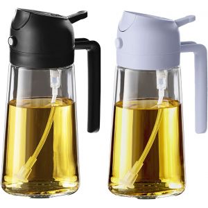ERYI-Spray Huile Cuisine 470Ml U2013 Vaporisateur Huile Air Fryer 2-En-1 Pour Cuisson, Salades, Vinaigre Et Accessoire Cuisine - Noir&Pervenche - Neuf