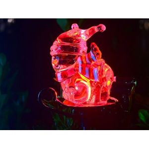 Lampe Solaire De No&euml;l En Forme De Tra&icirc;neau Et De Bonhomme De Neige Pour D&eacute;coration D'all&eacute;e De Jardin - Neuf