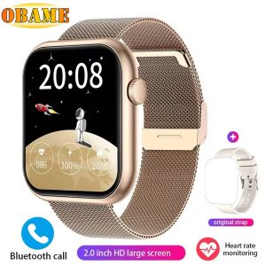 Montre intelligente QX7 Ultra hommes nouveau bracelet &eacute;tanche accessoires avec &eacute;cran tactile Bluetooth appel fr&eacute;quence cardiaque cadeaux pour Xiaomi 2025 Golden mesh Silver QX7 - Neuf