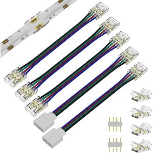 Kalanka-Kit De 11 Connecteurs Led 10mm 4pin Pour Ruban Cob, Connecteur Rapide D'angle Rgb, Accessoires De Connexion Pour Bande Lumineuse - Neuf