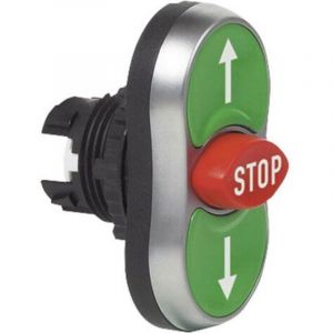 Ba223987 L61ba22 Bouton-poussoir Triple Touche Collerette Plastique, Chrom&eacute; Vert, Rouge, Vert 1 Pc(s) - Baco - Neuf