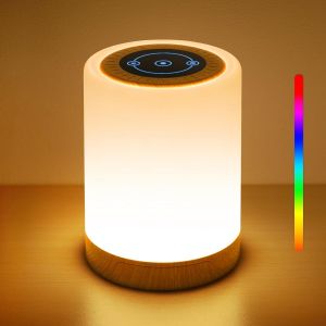 Veilleuse Led,Lampe Ambiance Avec 12 Couleurs Et 4 Modes,Petite Lampe De Chevet Tactile Dimmable Avec Minuteur,Lampe De Nuit Rechargeable Usb C,Pour Chambre Enfant,Salon,Camping - Neuf