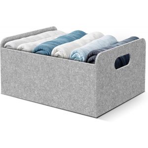 Tianyi-Panier En Feutre Robuste Gris Clair Pour Étagère Et Penderie - Organiseur Pliable - Petit Panier Pliable Pour Le Rangement - Boîte De Rangement En Feutre - Neuf