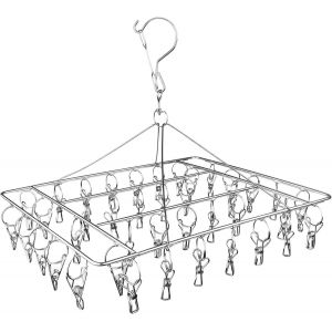 TEPPD-Etendoir Chaussette, &Eacute;tendoir sous Vetement et Chaussettes, Support SDE S&eacute;chage &agrave; Suspendre Uspendu S&eacute;choir &agrave; Seche Etendage Interieur, Adapt&eacute; Aux Chaussettes Accroche Pince a Linge INOX - Neuf