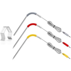 Weber igrill Lot de 3 sondes de rechange pour barbecue Weber iGrill 2 iGrill Mini iGrill 3 avec 4 supports de sonde de rechange Weber igrill - Neuf