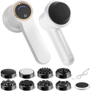 Electrique Masseur Anti Cellulite, Masseur Anti-Cellulite Sans Fil Portable Avec 8 T&ecirc;tes Rempla&ccedil;ables, Machine De Sculpture Corporelle Handheld Pour La Taille, L'abdomen, Les Bras, Les Jambes - Neuf