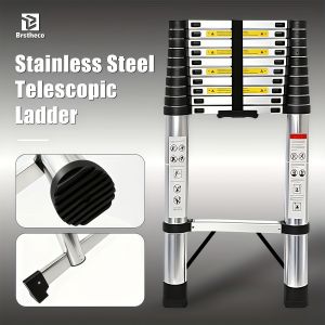 &Eacute;chelle t&eacute;lescopique polyvalente en acier inoxydable de 4,4/5,1/6,3 m. &Eacute;chelle extensible polyvalente. &Eacute;chelle portable et compacte antid&eacute;rapante. Conception antid&eacute;rapante. Durable et l&eacute;g&egrave;re. Convient pour la peinture des murs, les greniers, les toits - N