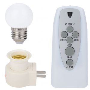 HJLIAN Douille de lampe LED E27 220 V, telecommande intelligente, veilleuse avec ampoule blanche - Neuf