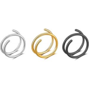Anneau De Cerceau De Nez Double Pour Cerceau De Nez De Piercing Simple,Cerceau D'anneau De Nez Torsadé Pour Les Femmes,Cerceau De Nez En Spirale D'argent Pour Les Filles,Bijoux De Piercing De Narine A - Neuf