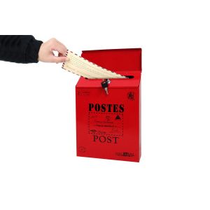 Bo&icirc;te aux lettres murale en m&eacute;tal avec serrure &agrave; cl&eacute; pour applications de d&eacute;p&ocirc;t s&eacute;curis&eacute;es - Neuf