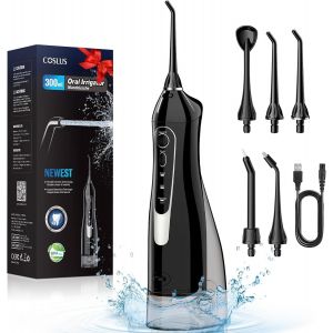 Jet Dentaire Hydropulseur Portable 300 Ml Sans Fil Irrigateur Dentaire Rechargeable Hydropulseur Dentaire Double Débit D'eau Water Oral Flosser Étanche Ipx7 Pour La Maison Et Les Voyages Noir.[Y68] - Neuf