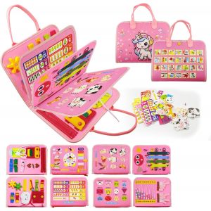 ERYI-Busy Board Montessori - Jouet Enfant 2 Ans - Cadeau Fille 1 An - Planche Motricité Sensorielle - Jouet Voyage Voiture Avion - Enfants 1 2 3 4 AnsU200BU200B - Neuf