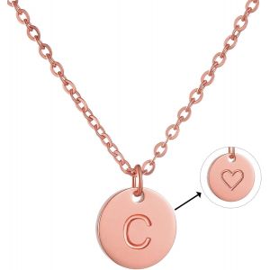 Kal-Collier Lettre Initiale En Or Avec Coeur Charme Infime Pendentif Collier Pour Femmes Homme (1cm De Diam&egrave;tre)U2026 - Neuf
