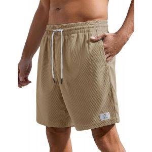 Uaa-Homme Short Été De Travail En Velours Côtelé Bermuda Pantalon Court Léger Pantacourt Avec Poches Cordon Elastique Sport Short Mode - Neuf