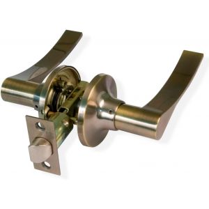 Ensemble de poign&eacute;es de porte avec loqueteau|Rosace pour portes|Poign&eacute;e id&eacute;ale pour portes en bois|Zamak|Cuir|Loqueteau d'entr&eacute;e de 60/70 mm|Poign&eacute;e pour porte int&eacute;rieure - Neuf