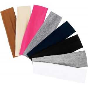 8 Pi&egrave;ces Bandeau Cheveux Femme Sport, Bandeaux De Yoga, Bandeaux Mode Pour Femmes, Antid&eacute;rapant Headband, Pour Jogging, Yoga, Fitness Exercice, Running, Cyclisme - Neuf