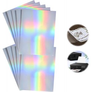 ASFASFq-10 Feuilles Papier Autocollant en Vinyle, A4 Papier Autocollants Imprimante, Autocollant en Vinyle Imprimable, Papier Transparent Imprimable, pour Imprimante à Jet d'Encre (21 x 29.7 cm) - Neuf