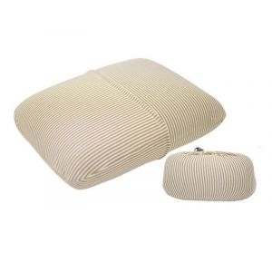 Oreiller de voyage en mousse &agrave; m&eacute;moire de forme avec sac &agrave; cordon beige - Neuf