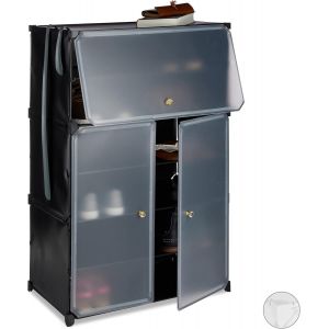 KGABERY-10024519_46 Meuble Chaussures Plastique Xxl Étagère 6 Casiers Système Plug-In 24 Paires 94x61,5x31,5 Cm,Noir,5x31,5 Cm - Neuf
