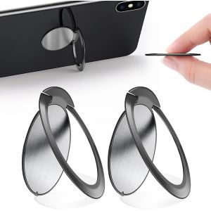 2 Pi&egrave;ces Anneau Telephone Portable En M&eacute;tal, Bague Telephone Portable 1,8 Mm Ultra-Mince, Rotation &Agrave; 360 Degr&eacute;s, Pour Tous Smartphones - Neuf