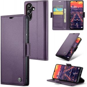 Maa-Coque Pour Samsung Galaxy A16 5g/4g, Étui Housse En Rfid Protection Premium Pu Cuir Portefeuille Rabat Case Magnétique Stand Antichoc, Étui Case Pour Samsung Galaxy A16 5g/4g, Violet - Neuf