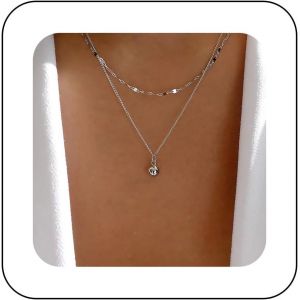 Kal-Collier Ras De Cou Boho En Perles Rondes Collier Ras De Cou En Perles Rondes Collier Ras De Cou En Perles Rondes Collier Pendentif Boule Vintage Collier Chaine Boule Retro Bijoux Pour Femmes - Neuf