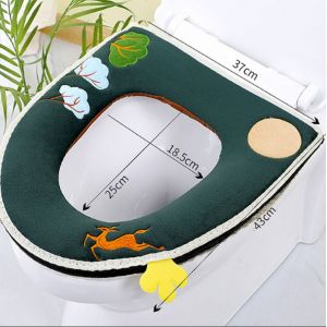 1 Pc De L'hiver Au Chaud Salle De Bain En Peluche En Peluche De Toilette Si&egrave;ge De La Selle Machine Machine Tapis De Bain Pour Le Tricot De Chaise Coussin De Si&egrave;ge (Couleur : Vert) - Neuf