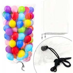 Acdsgd-Lot De 2 Grands Sacs De Rangement Pour Ballons - 250 X 150 Cm - Sacs De Transport Durables Et R&eacute;utilisables En Plastique Transparent Pour D&eacute;corations De F&ecirc;te Et De Mariage - Neuf