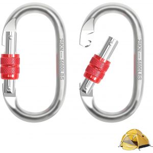 Checarzhn--No1-Lot De 2 Mousquetons De Grande Capacité De Charge De 25 Kg - Petit Mousqueton - Idéal Pour L'escalade, Le Camping, Le Yoga Et Les Activités De Plein Air - Neuf