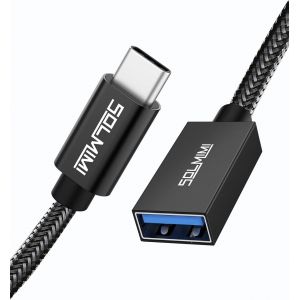 WQD-Adaptateur USB C vers USB OTG Adaptateur USB 3.0 Femelle vers USB C M&acirc;le OTG Type C pour Smartphone, Tablette, Clavier, Souris, Carte M&eacute;moire et Autres P&eacute;riph&eacute;riques USB - 0.2m - Neuf