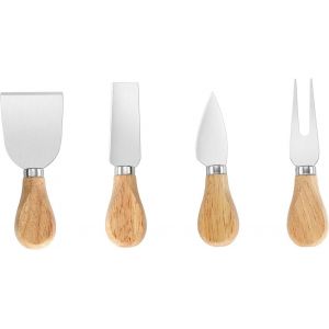 Checarzhn--No1-Lot De 4 Couteaux À Fromage De Qualité Supérieure Avec Manche En Bois - Neuf