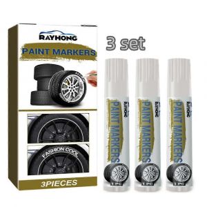 9pcs Stylos De Peinture Blanche Marqueurs De Peinture Imperm&eacute;able &Agrave; L'eau Pneu De Voiture &Agrave; Base D'huile Stylo De Peinture Ensemble S&eacute;chage Rapide - Neuf
