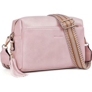RFCBC-Petit Sac Bandoulière Femme avec 3 Compartiments Zippés,Sac à Bandoulière Femme en Cuir PU,Sac a Main Femmes Sacoche Femme Bandoulière avec Large Sangle Réglable et Amovible - Neuf