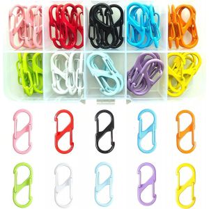 Jgd-40 Pi&egrave;ces Mini Mousquetons En Forme De S &Agrave; Double Ouverture, Petit Porte-Cl&eacute;s M&eacute;tal S-Biner Clip Avec Bo&icirc;te De Rangement, Accessoire Sac &Agrave; Dos Anti-Vol Pour Randonn&eacute;e Camping P&ecirc;che Voyage - Neuf