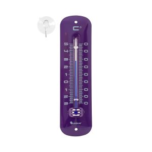 KAL-Thermomètre De Réfrigérateur En Métal Avec Ventouse - Couleur : Violet - Longueur : 19 Cm X 5 Cm - Contrôle Analogique De La Température De -30 °C À 50 °C - Pour Congélateur, Comptoir - Neuf