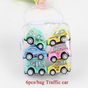 6pcs/10pcs Mini Pull Back Cars Toy Plastic Car Model Funny Kids Vehicle Car Model Toy Children Wheels Set Cool Birthday Gift YJN Toy Cars-Sac de voiture de ville - Neuf