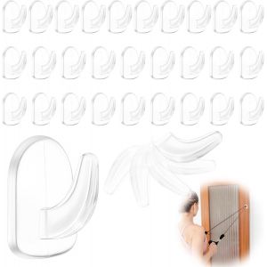 Eryi-30 Crochets Adhésifs Transparents, Crochets Extra Forts Autocollants Pour Serviettes Et Vêtements, Crochets Muraux Sans Perçage Pour Cuisine, Salle De Bain Et Chambre - Neuf