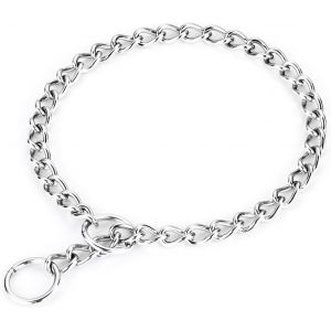 Collier De Dressage Pour Chien 304 Acier Inoxydable Collier Contr&ocirc;le R&eacute;glable En Acier Solide Cha&icirc;ne Serpent En M&eacute;tal Pour Animaux Domestiques (3.5mmx55cm) - Neuf