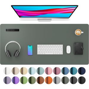 DDA-Sous-main, tapis de bureau en cuir PU, tapis de souris, protection de bureau antidérapante, bloc-notes de bureau étanche pour le bureau et la maison (91x43cm,Vert jungle) - Neuf
