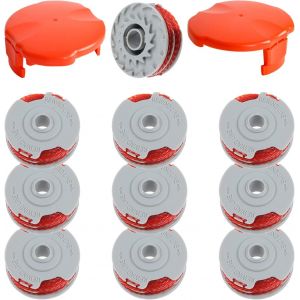 Bobine de rechange pour débroussailleuse Flymo FLY021/513937190,0,2 cm 11 m compatible avec Flymo Contour 500 XT/Power Trim/Mini Trim avec housse FLY060 (10 bobines + 2 couvertures) - Neuf