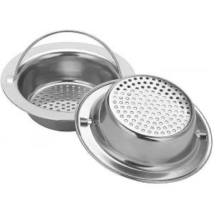 2pcs filtre d'&eacute;vier de cuisine,4,3 pouces,filtre de vidange en acier inoxydable anti-colmatage - Neuf