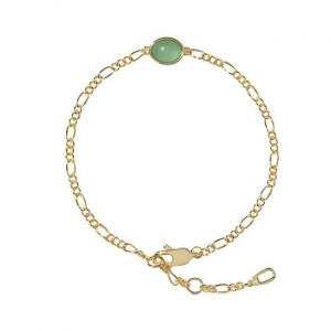 Bracelet En Jade 2024 Pour Femme, Pierre Naturelle, Aventurine Verte, V&eacute;ritable Jade, Bracelet Figaro - Neuf