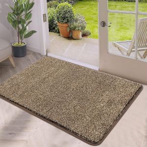 Tianyi-Tapis De Porte Avant Tapis D'intérieur À Profil Bas Tapis De Sol Antidérapant Pour Porte De Trappeur De Saleté Pour Le Trafic Élevé De Patio D'entrée (45x70cm, Kaki) - Neuf