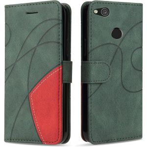 Housse portefeuille aimantée en cuir PU vert ¿ Antichoc, 3 fentes cartes + poche, support mains¿libres pour Huawei P8 Lite 2017 / P9 Lite 2017 / Honor 8 Lite - Neuf