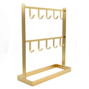 Or De Table Crochet Rack Pour Les Bijoux Stand Titulaire Tons D'or, De Bijoux En Métal D'affichage De Table, Bijoux Organisateur Avec Des Crochets - Neuf