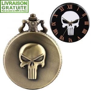 Montre Gousset The Punisher Frank Castle T&ecirc;te De Mort (R&eacute;f 1) - Neuf