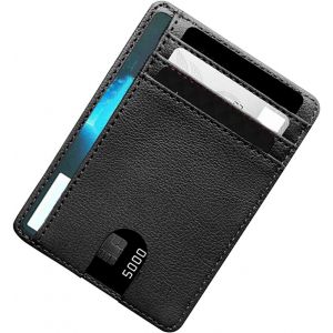KALANKA-Porte Carte identité française,Portefeuille Carte bancaire Anti piratage,Blocage RFID,Porte-Cartes de Crédit,Portefeuille en Cuir,Mini Porte Cartes de Crédit Portefeuille RFID Blocage pour Fe - Neuf