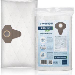 SHILIU-® PROLINE ECO Lot de 5X Sacs d'aspirateur pour Te-VC 1820 1250 RT-VC 1420 1500 1600 BT-VC 1250 S Parkside PNTS 1250 1300 140[ - Neuf