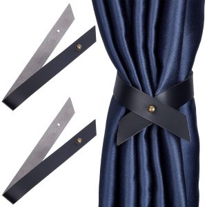 Lot De 2 Attaches De Rideaux Noires À Clip Pour Rideaux D'extérieur, Décoration Pour Salon, Salle À Manger, Chambre À Coucher - Neuf