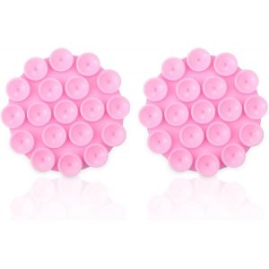 Silicone Ventouse T&eacute;l&eacute;phone,2 Pi&egrave;ces Support de T&eacute;l&eacute;phone Portable en Silicone Multi usages Ventouse Voiture Support t&eacute;l&eacute;phone Portable Mains Libres antid&eacute;rapant Selfies et vid&eacute;os (Rose) - Neuf